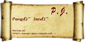 Pengő Jenő névjegykártya